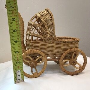 Handcrafted Wicker Vintage Inspired Doll Carriage 7" x 7"